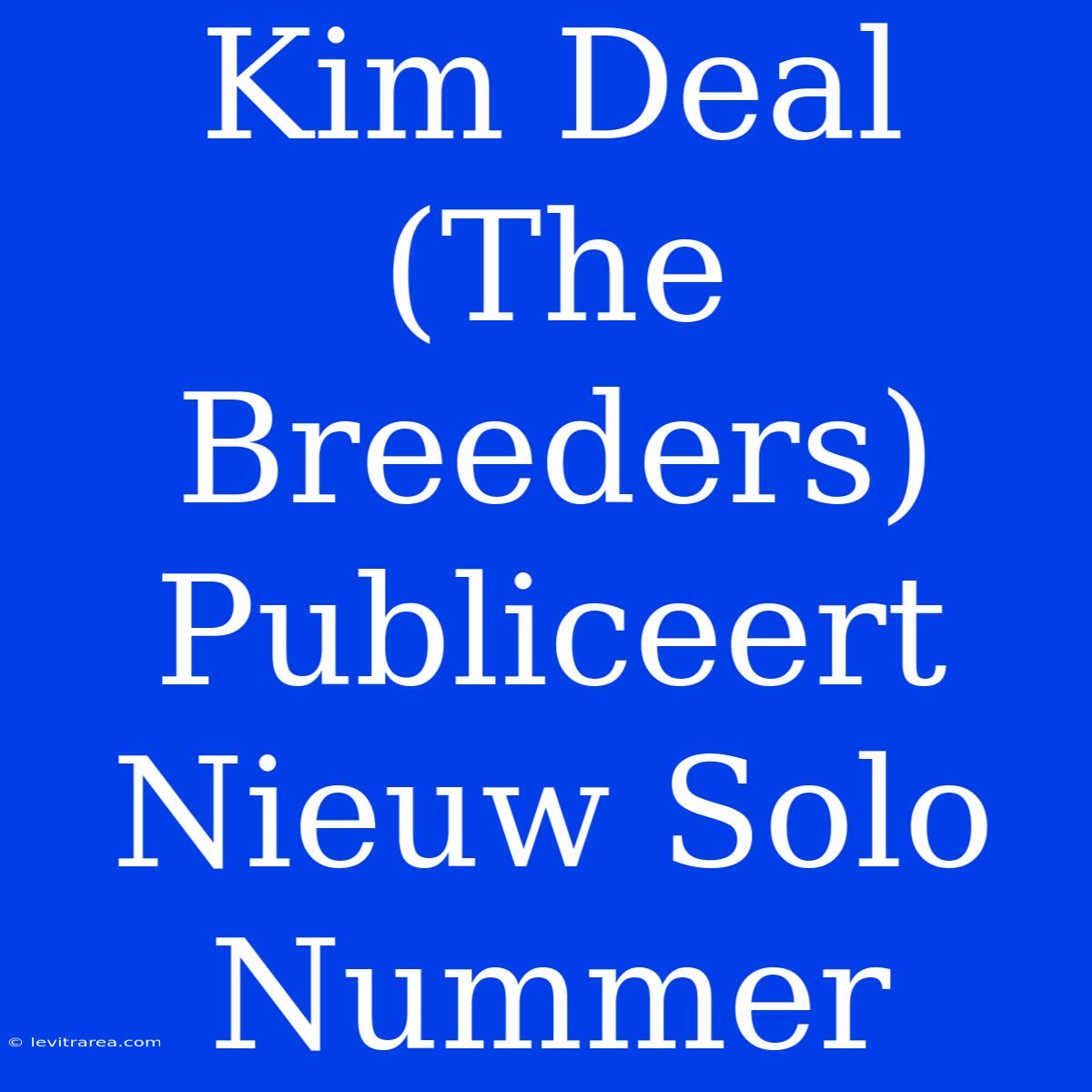 Kim Deal (The Breeders) Publiceert Nieuw Solo Nummer