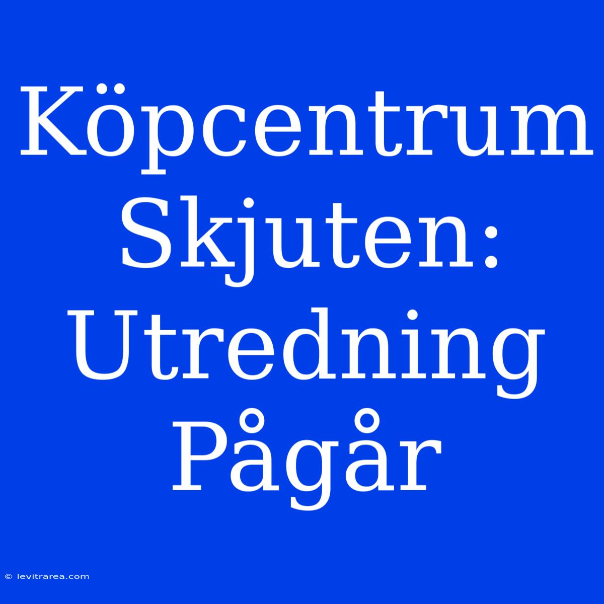 Köpcentrum Skjuten: Utredning Pågår 