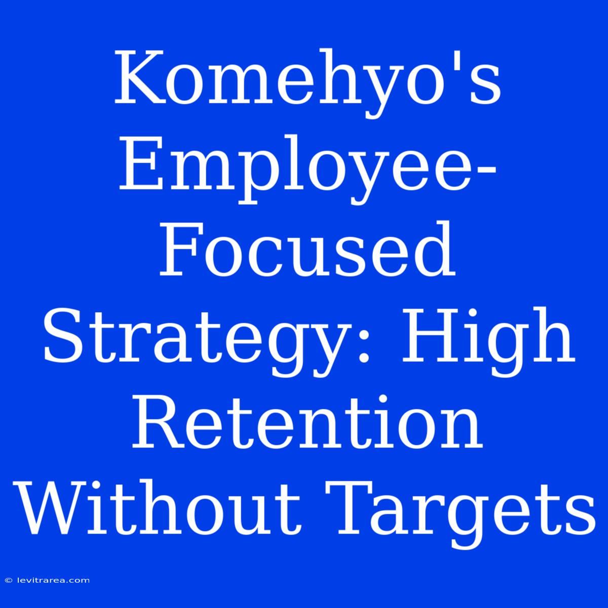 Komehyo's Employee-Focused Strategy: High Retention Without Targets