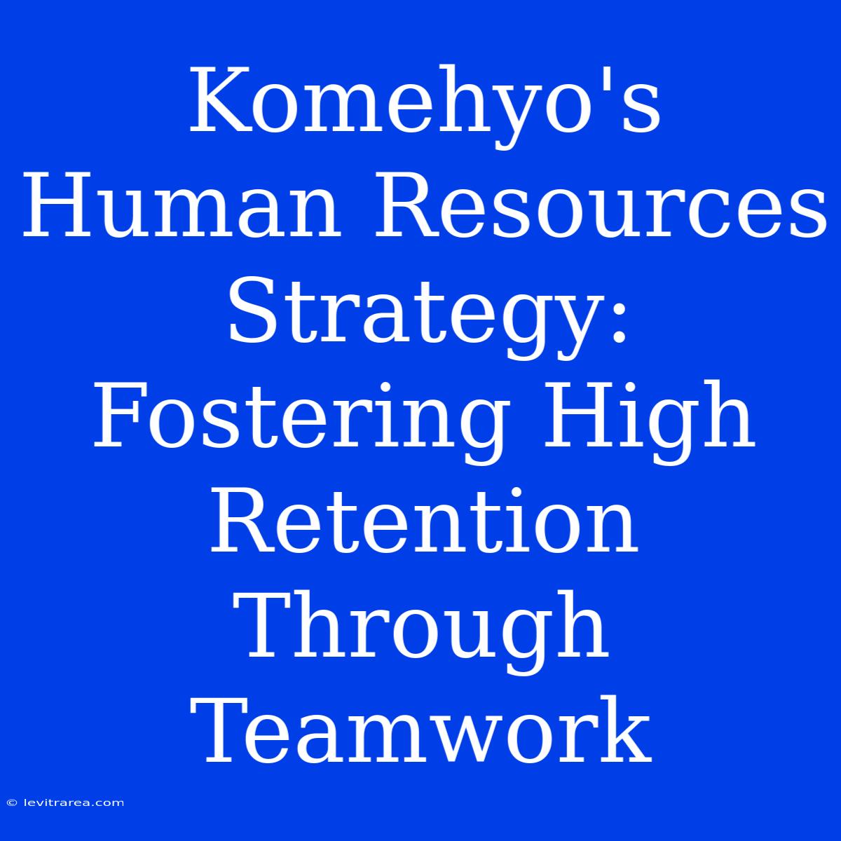 Komehyo's Human Resources Strategy: Fostering High Retention Through Teamwork