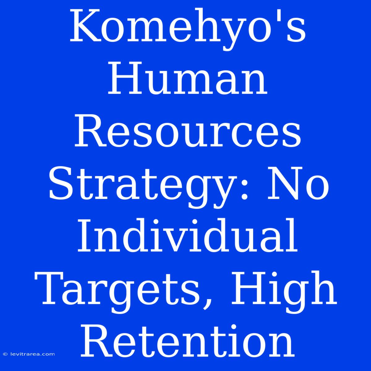 Komehyo's Human Resources Strategy: No Individual Targets, High Retention