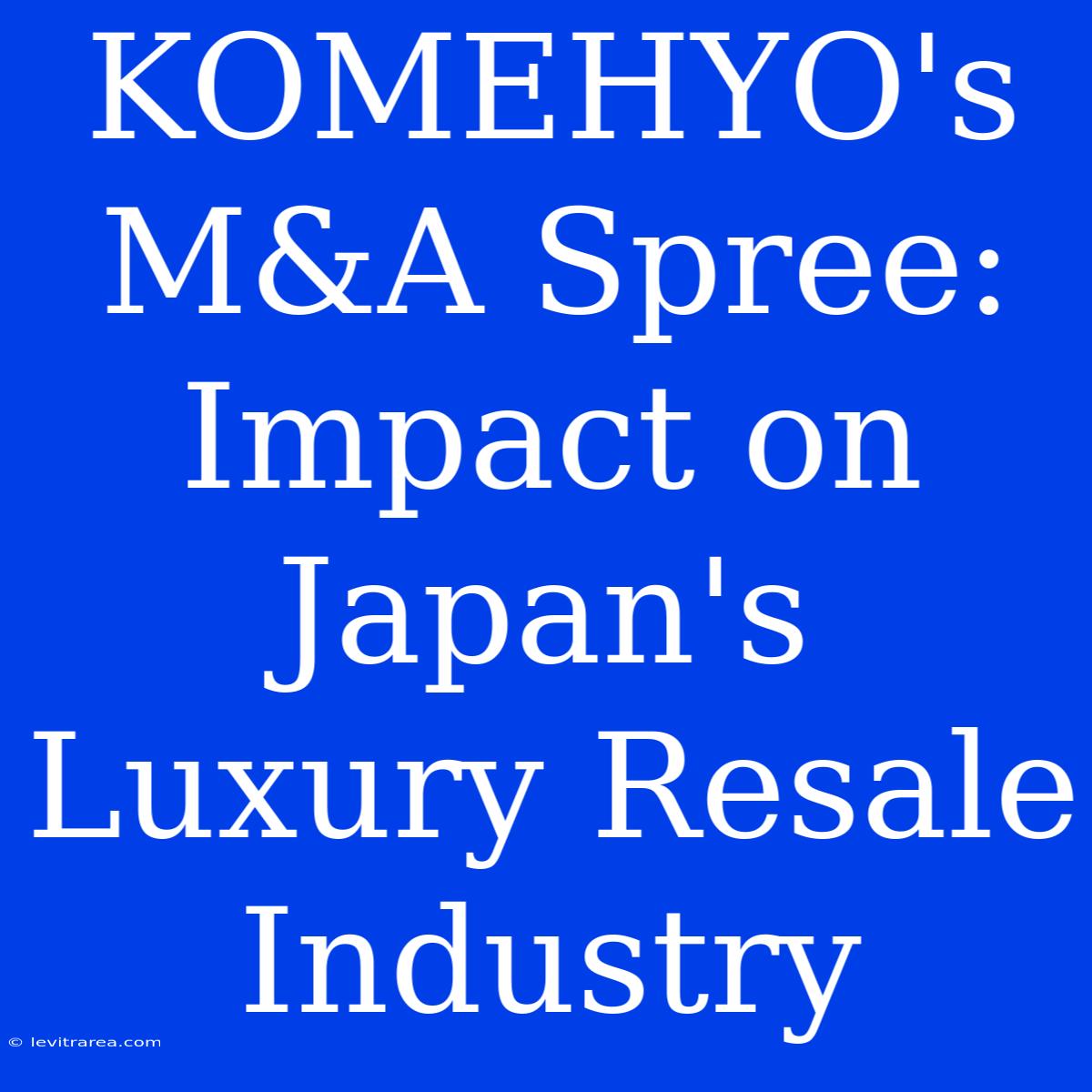 KOMEHYO's M&A Spree: Impact On Japan's Luxury Resale Industry