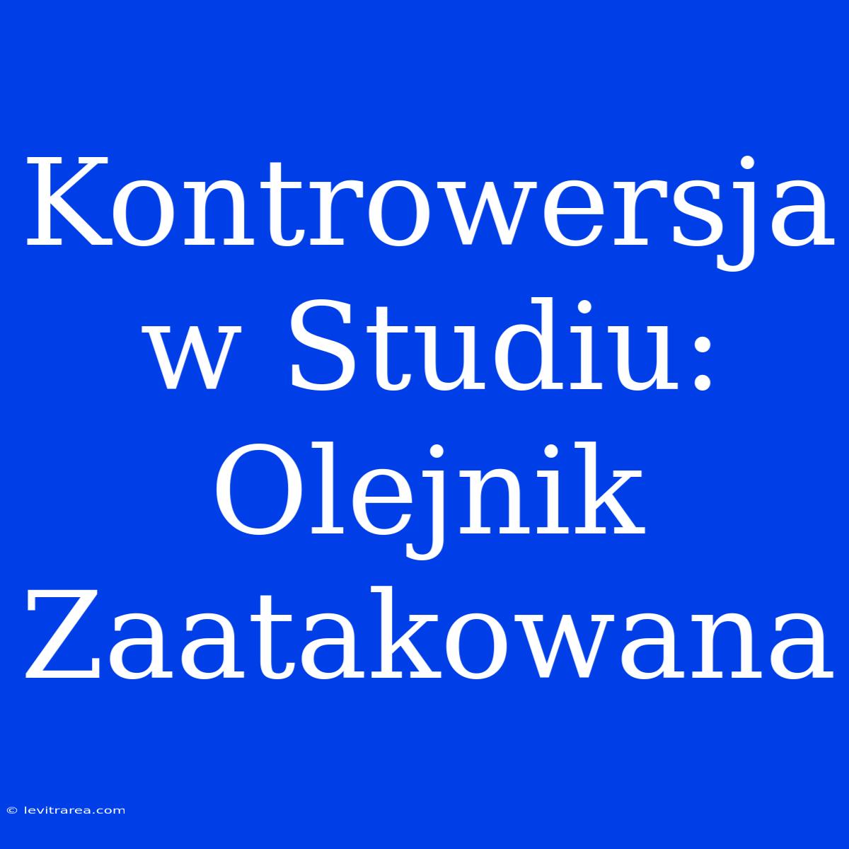 Kontrowersja W Studiu: Olejnik Zaatakowana