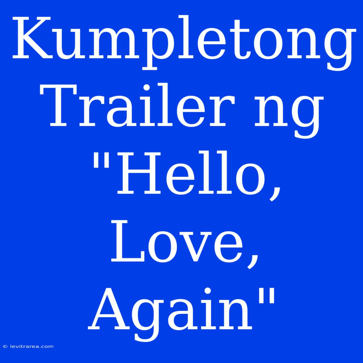 Kumpletong Trailer Ng 