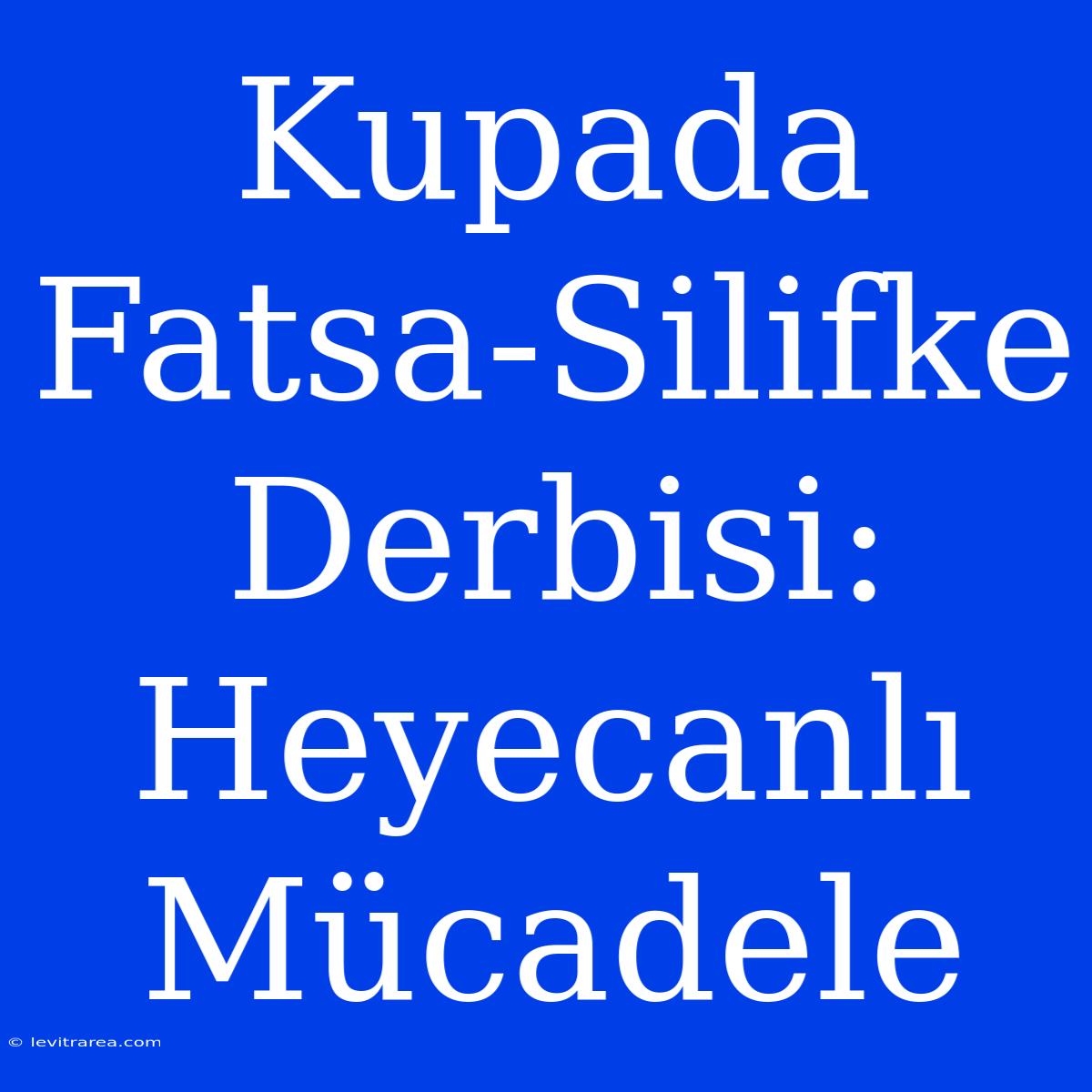 Kupada Fatsa-Silifke Derbisi: Heyecanlı Mücadele