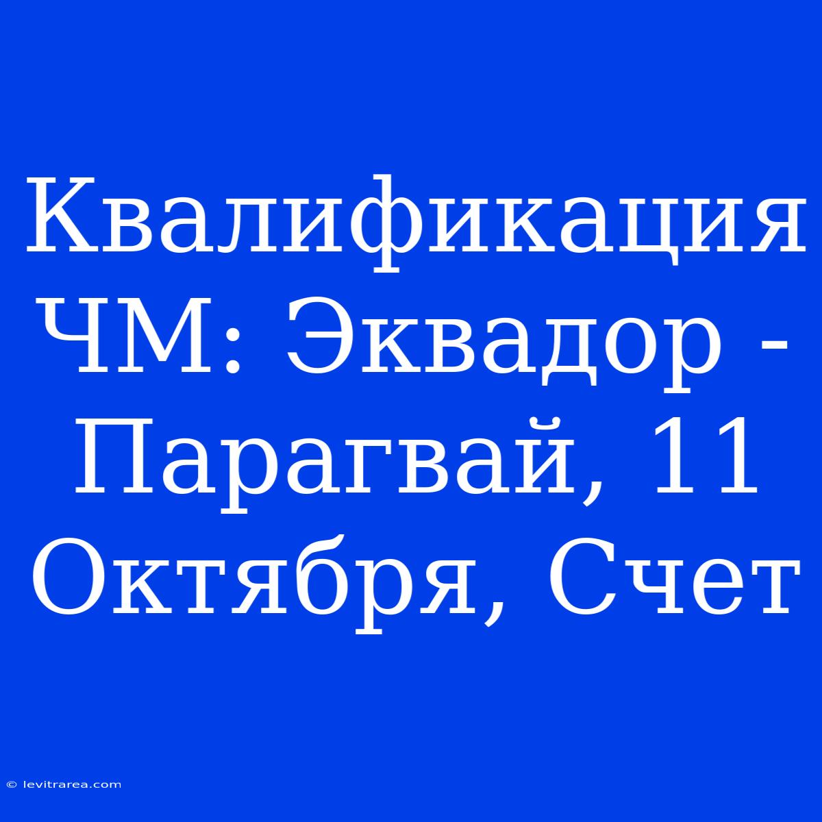 Квалификация ЧМ: Эквадор - Парагвай, 11 Октября, Счет