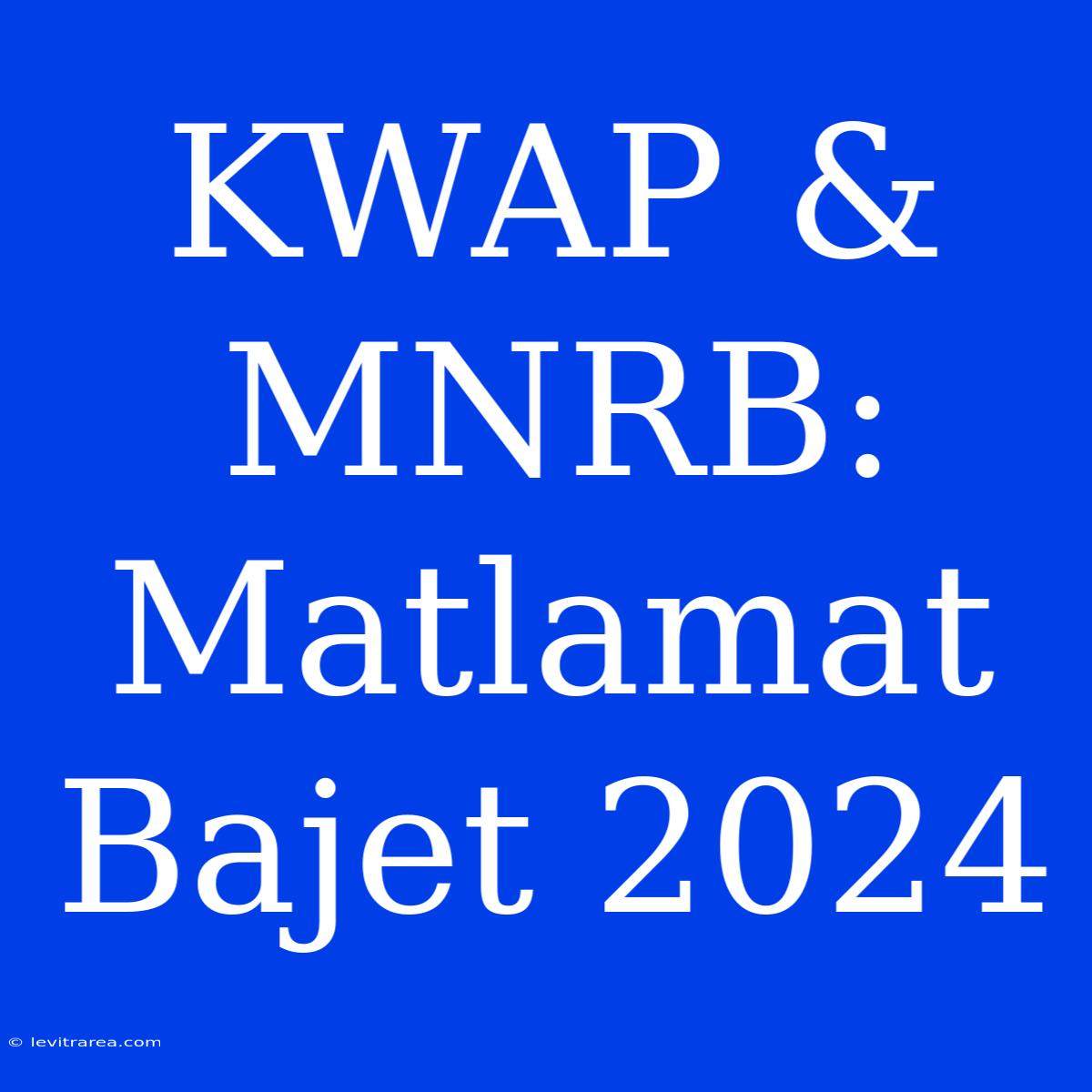 KWAP & MNRB: Matlamat Bajet 2024