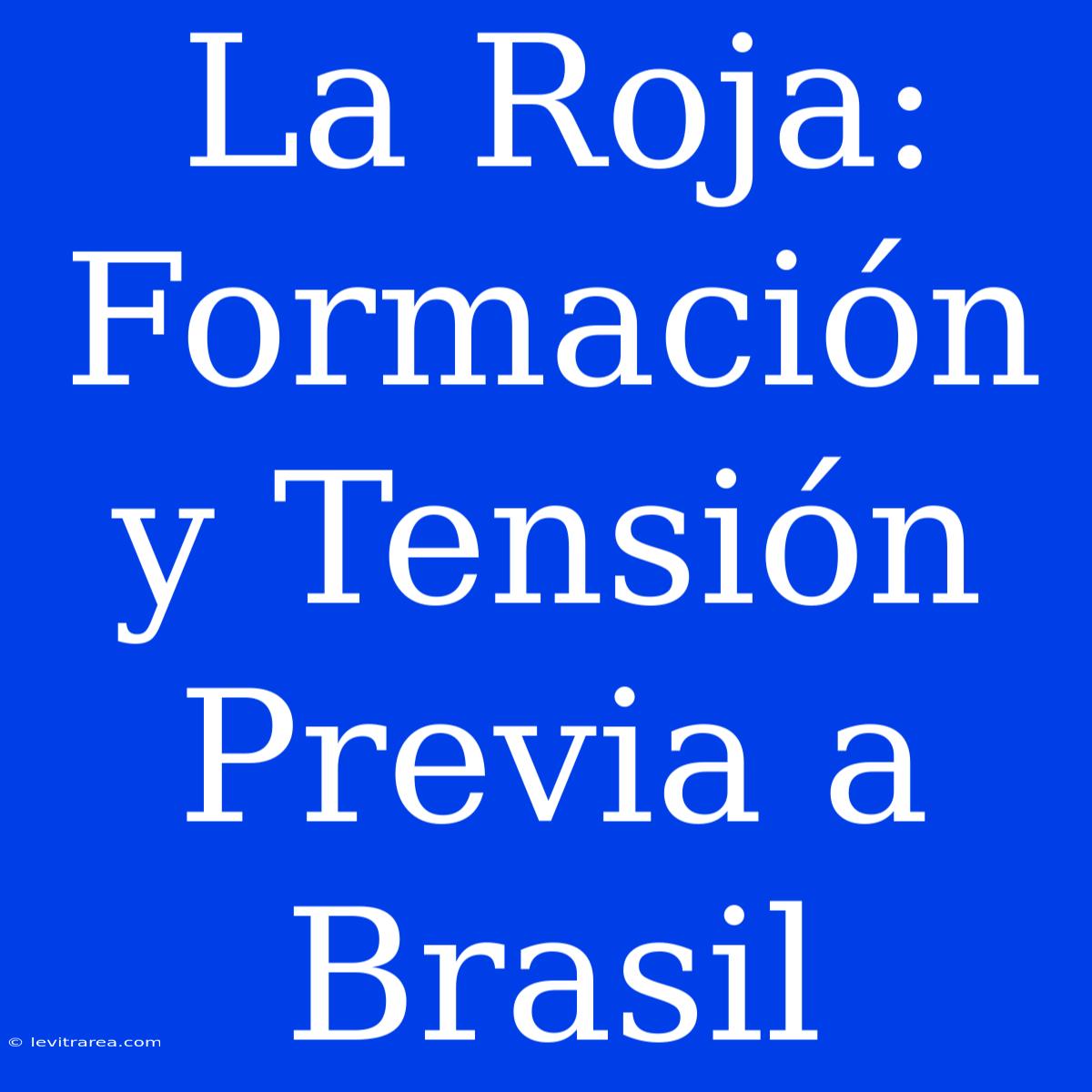 La Roja: Formación Y Tensión Previa A Brasil