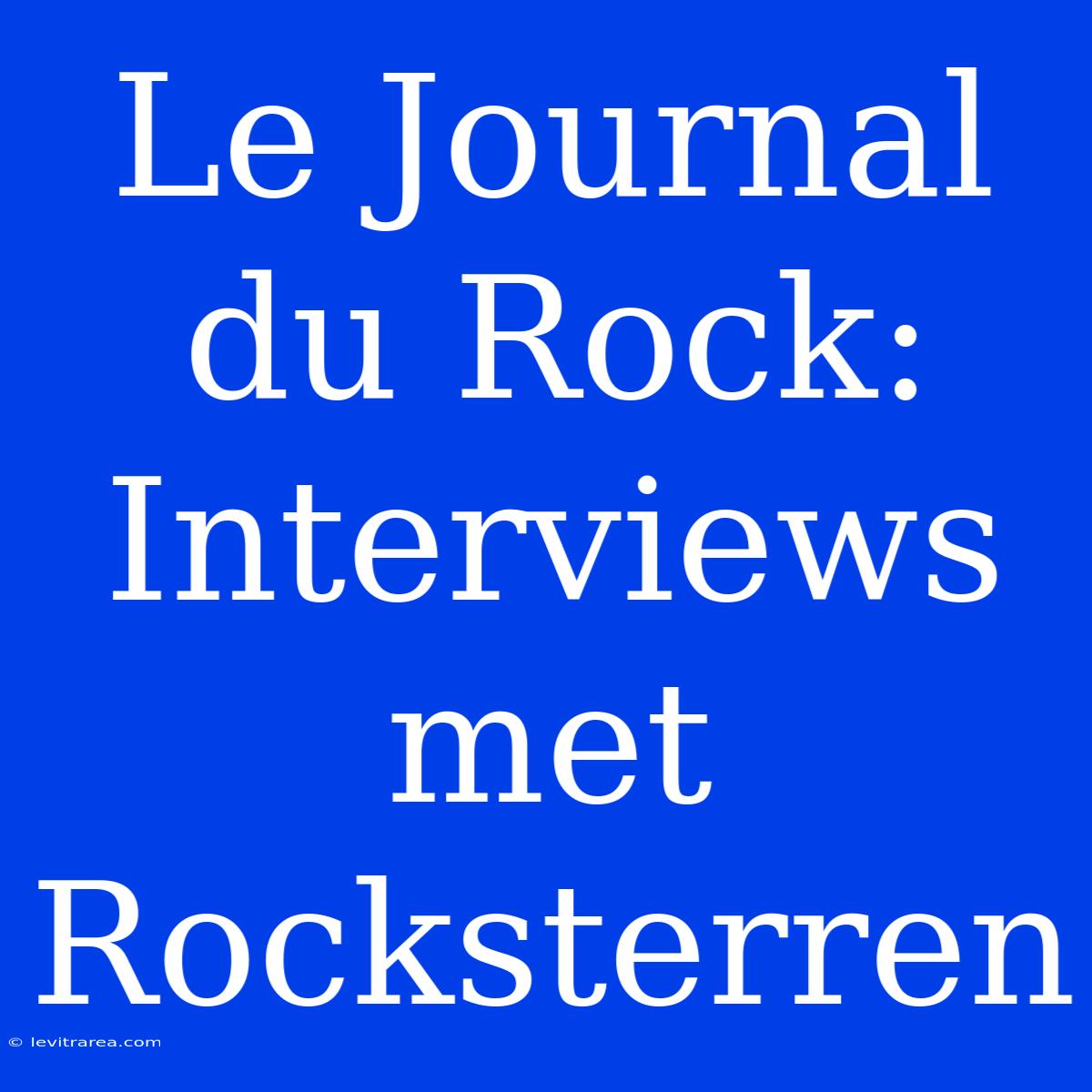 Le Journal Du Rock: Interviews Met Rocksterren