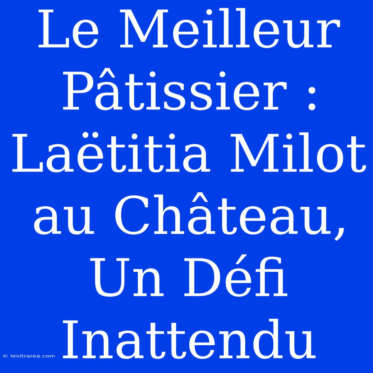 Le Meilleur Pâtissier : Laëtitia Milot Au Château, Un Défi Inattendu