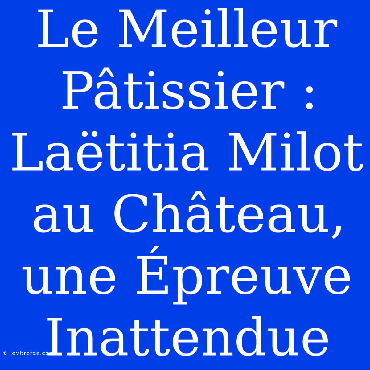 Le Meilleur Pâtissier : Laëtitia Milot Au Château, Une Épreuve Inattendue