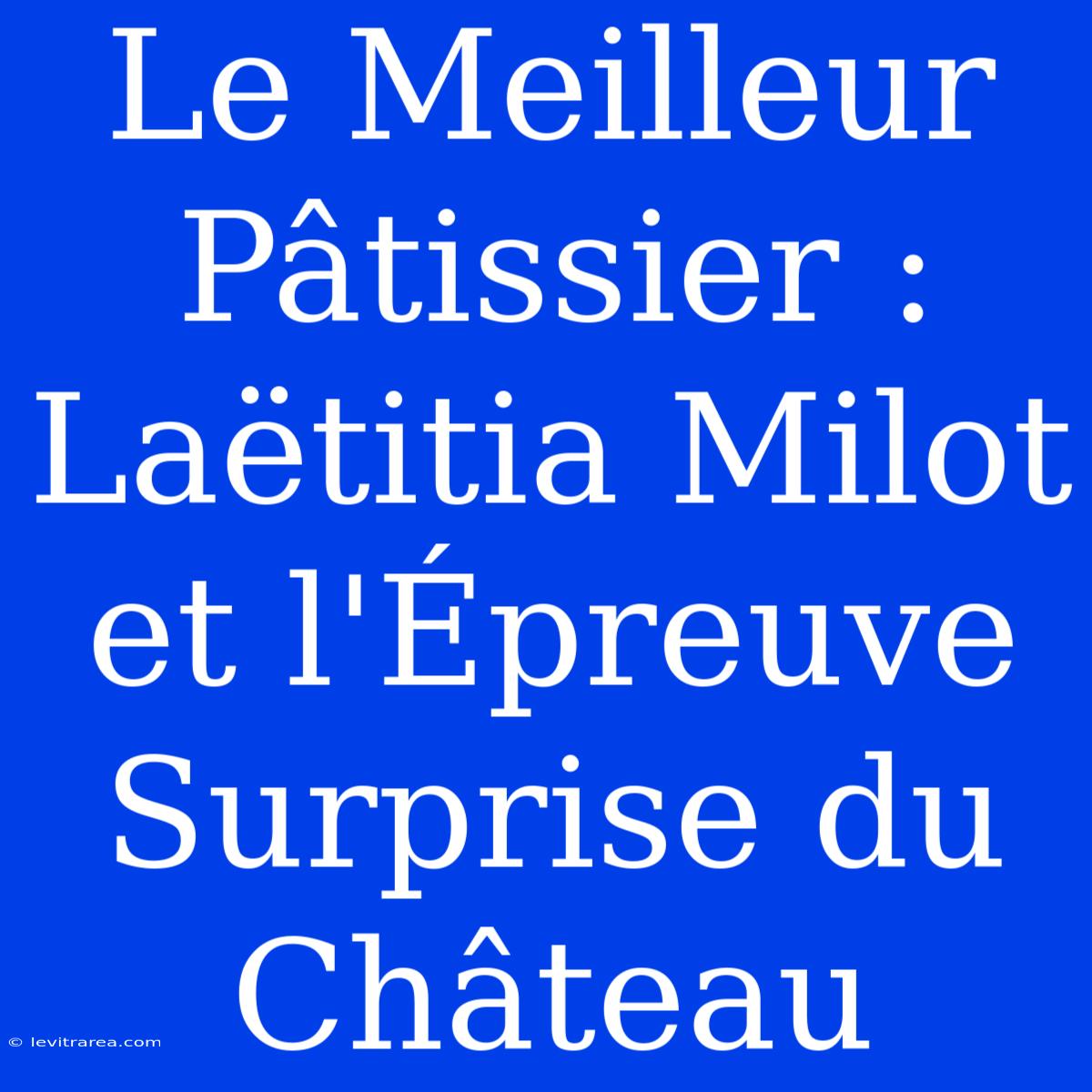 Le Meilleur Pâtissier : Laëtitia Milot Et L'Épreuve Surprise Du Château