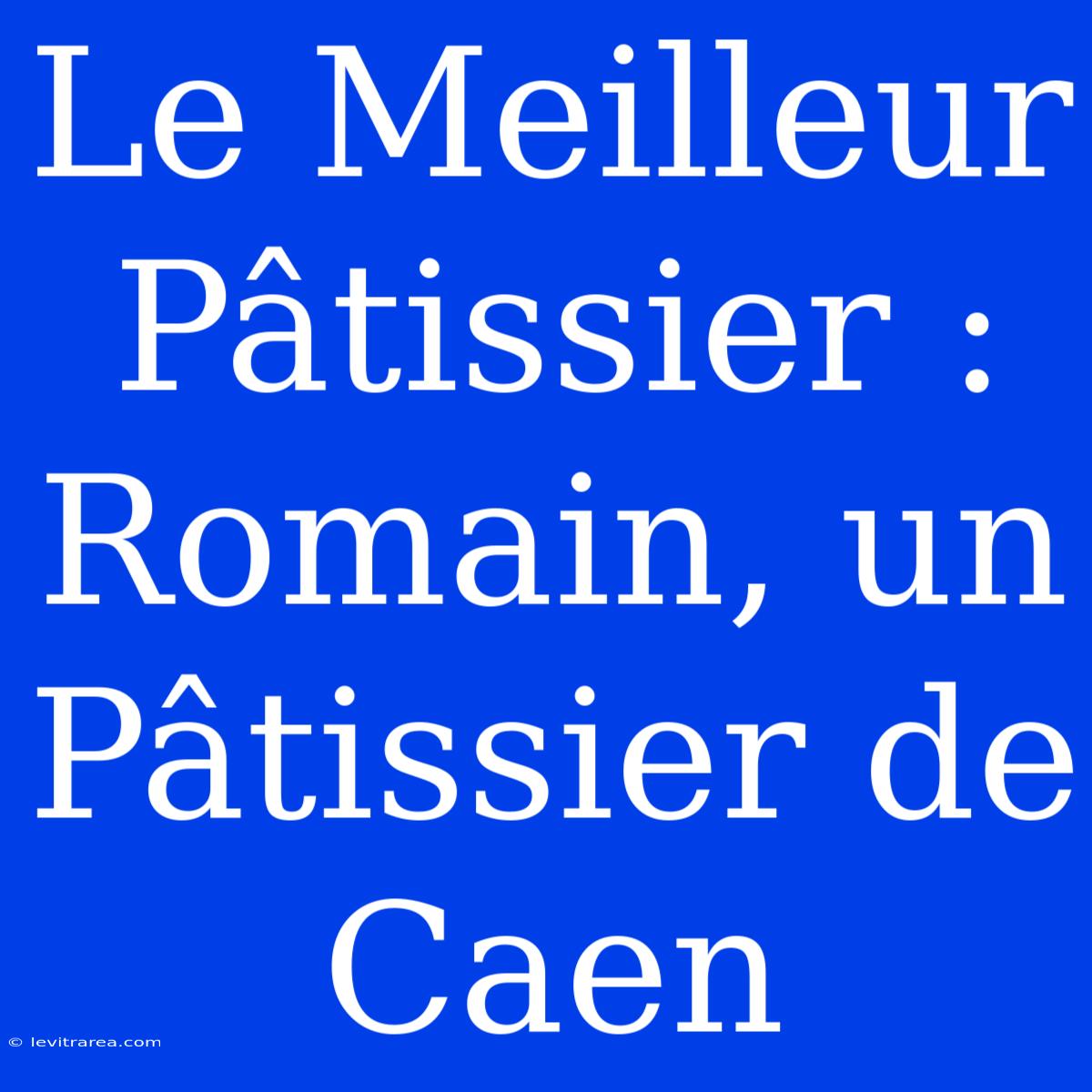 Le Meilleur Pâtissier : Romain, Un Pâtissier De Caen