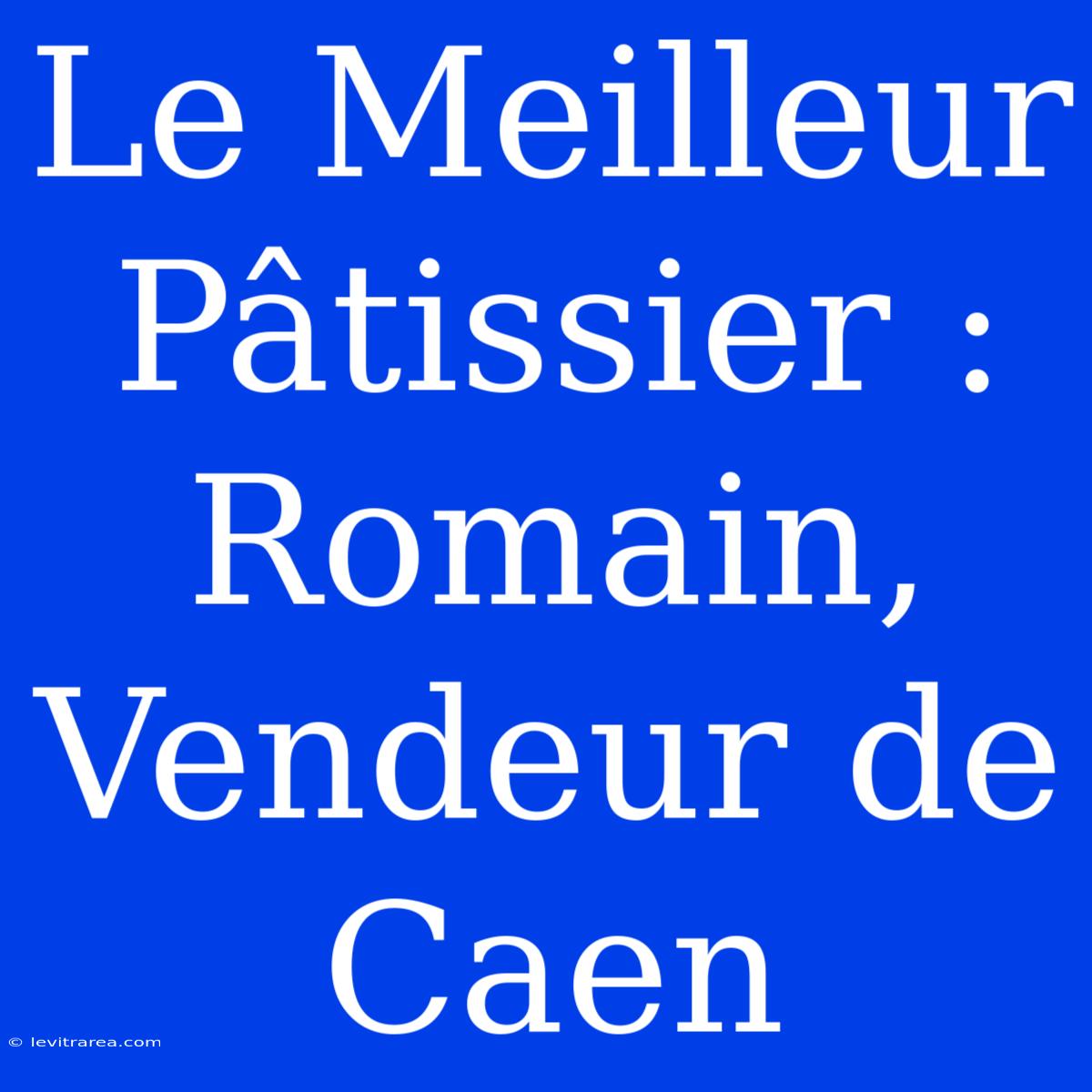 Le Meilleur Pâtissier : Romain, Vendeur De Caen