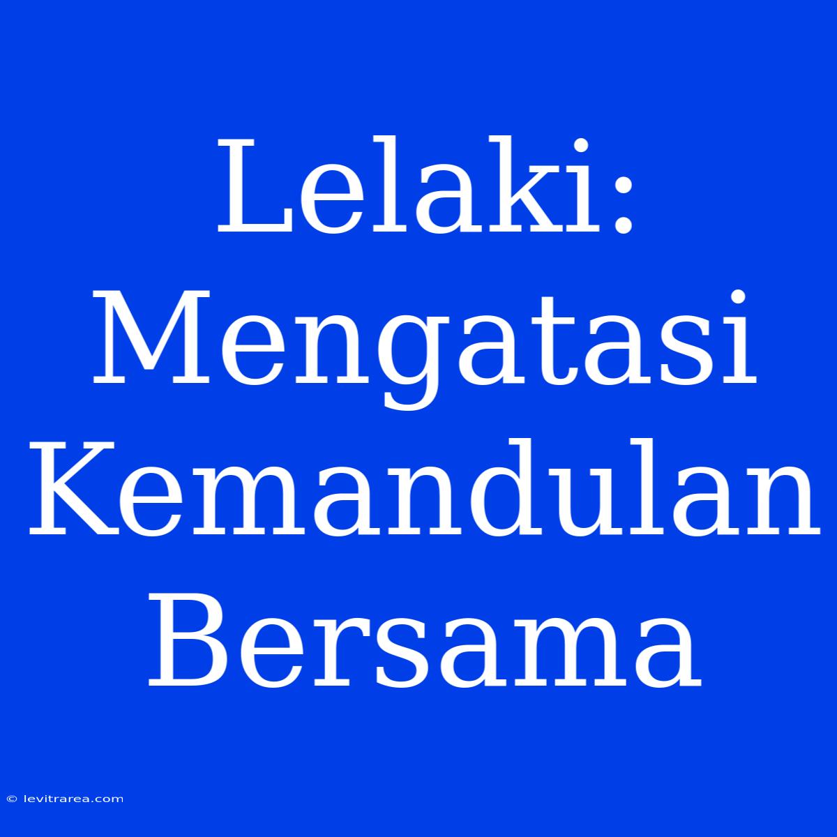 Lelaki: Mengatasi Kemandulan Bersama