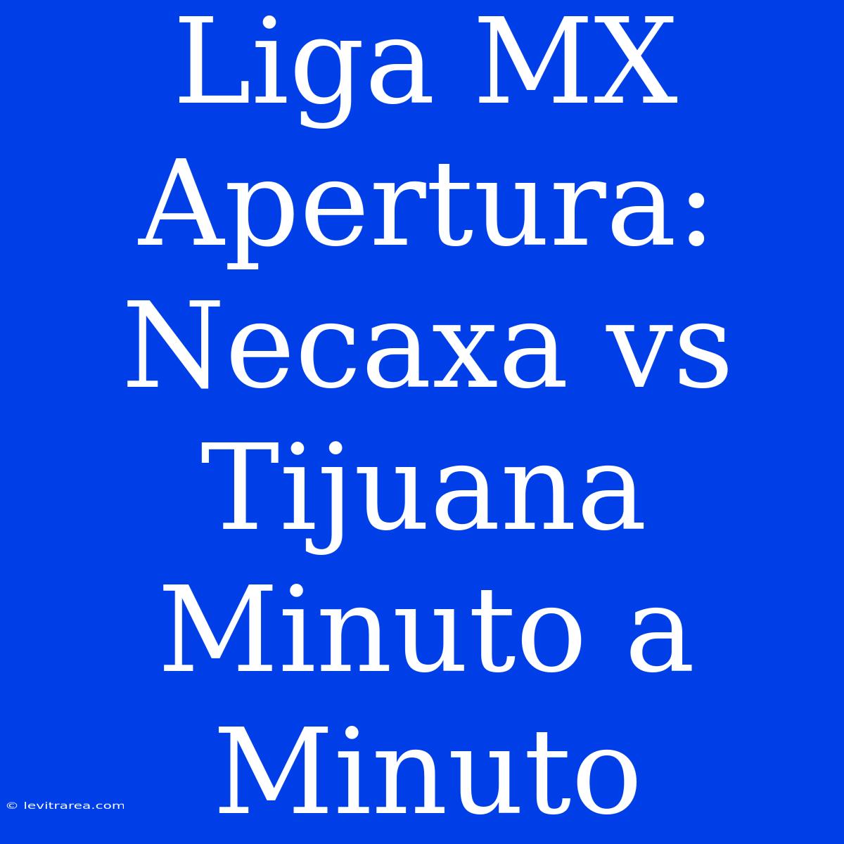 Liga MX Apertura: Necaxa Vs Tijuana Minuto A Minuto