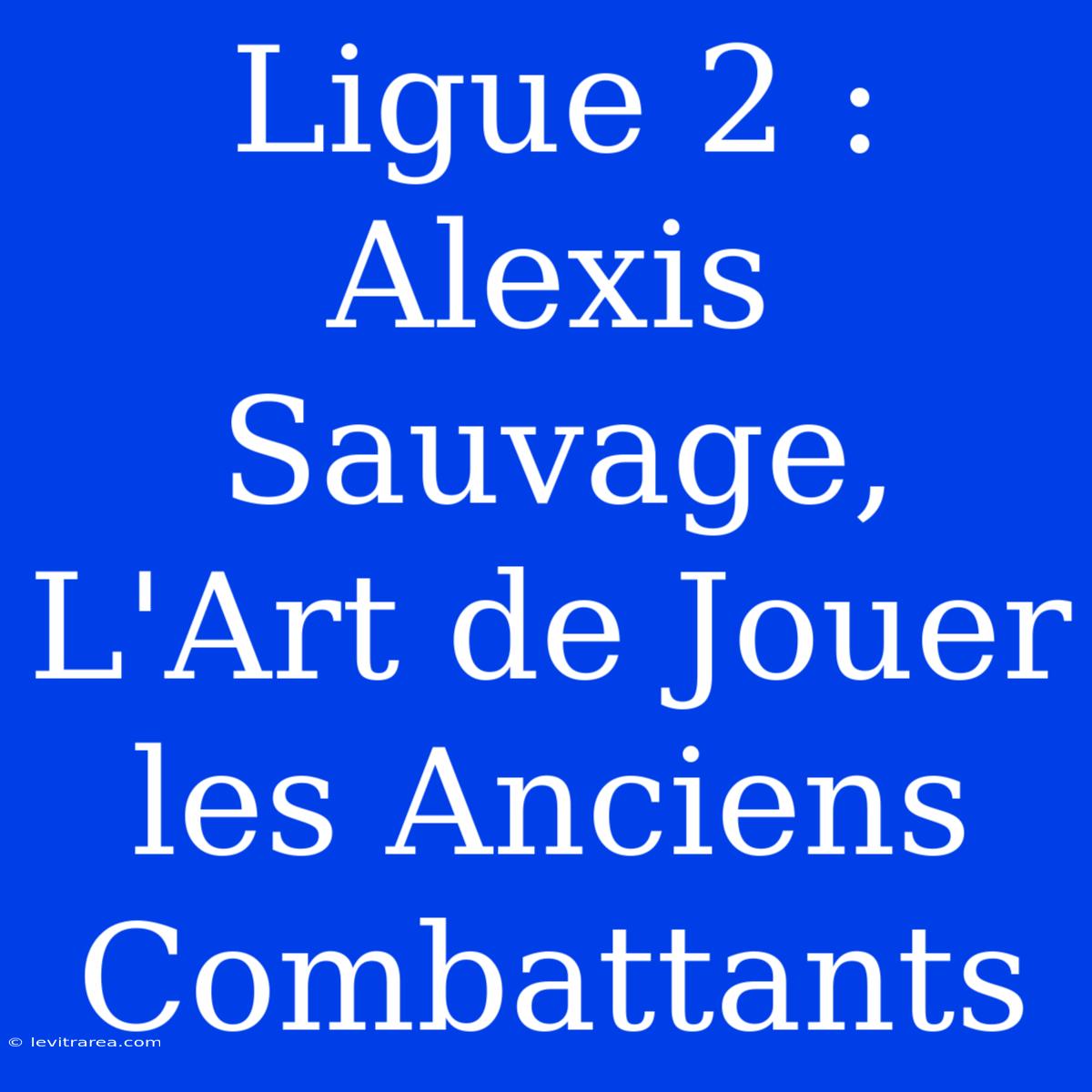 Ligue 2 : Alexis Sauvage, L'Art De Jouer Les Anciens Combattants