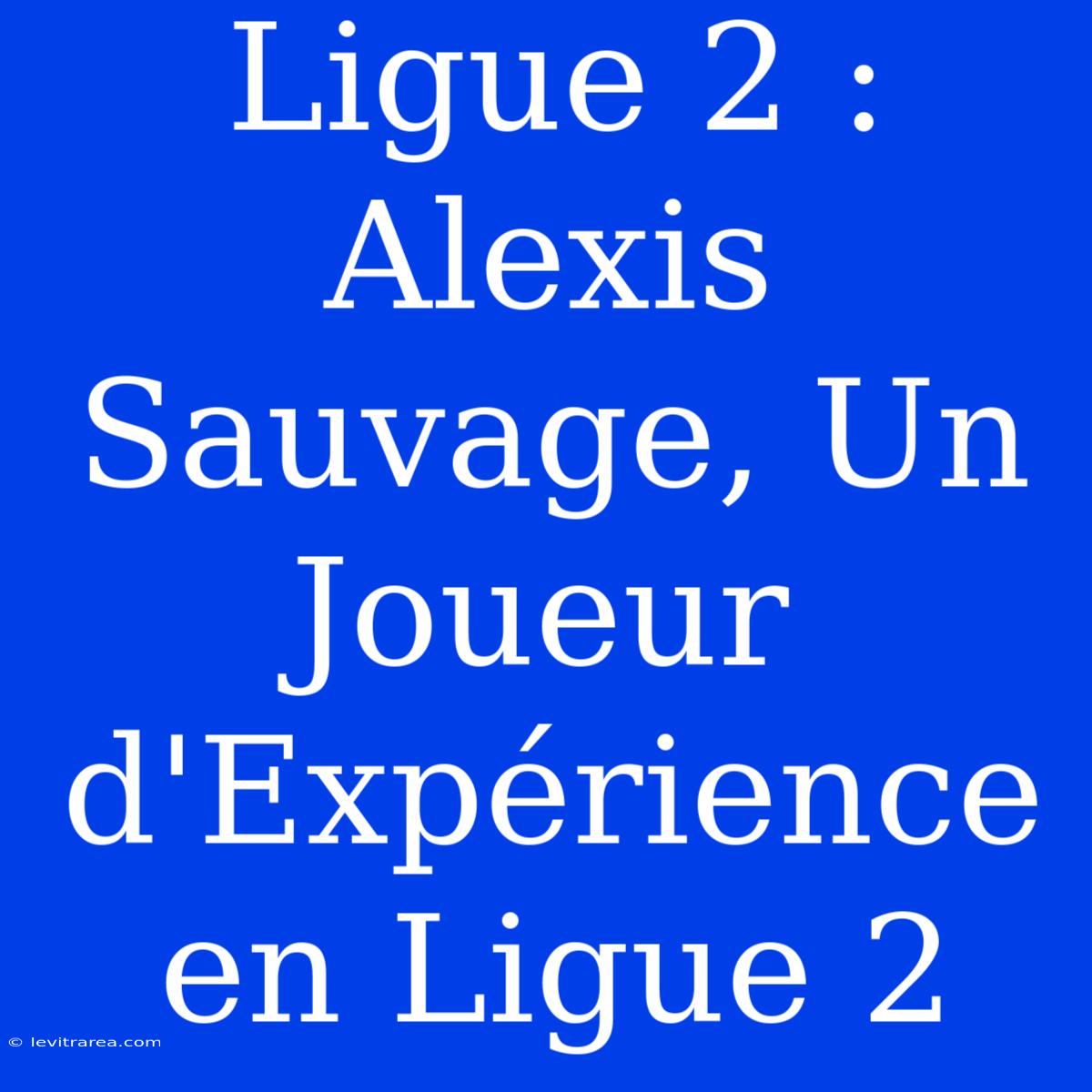 Ligue 2 : Alexis Sauvage, Un Joueur D'Expérience En Ligue 2