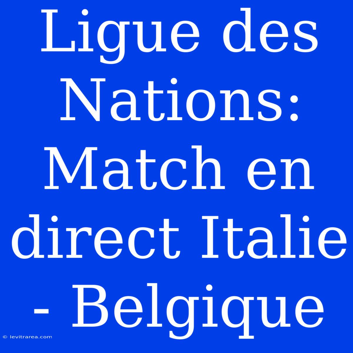 Ligue Des Nations: Match En Direct Italie - Belgique