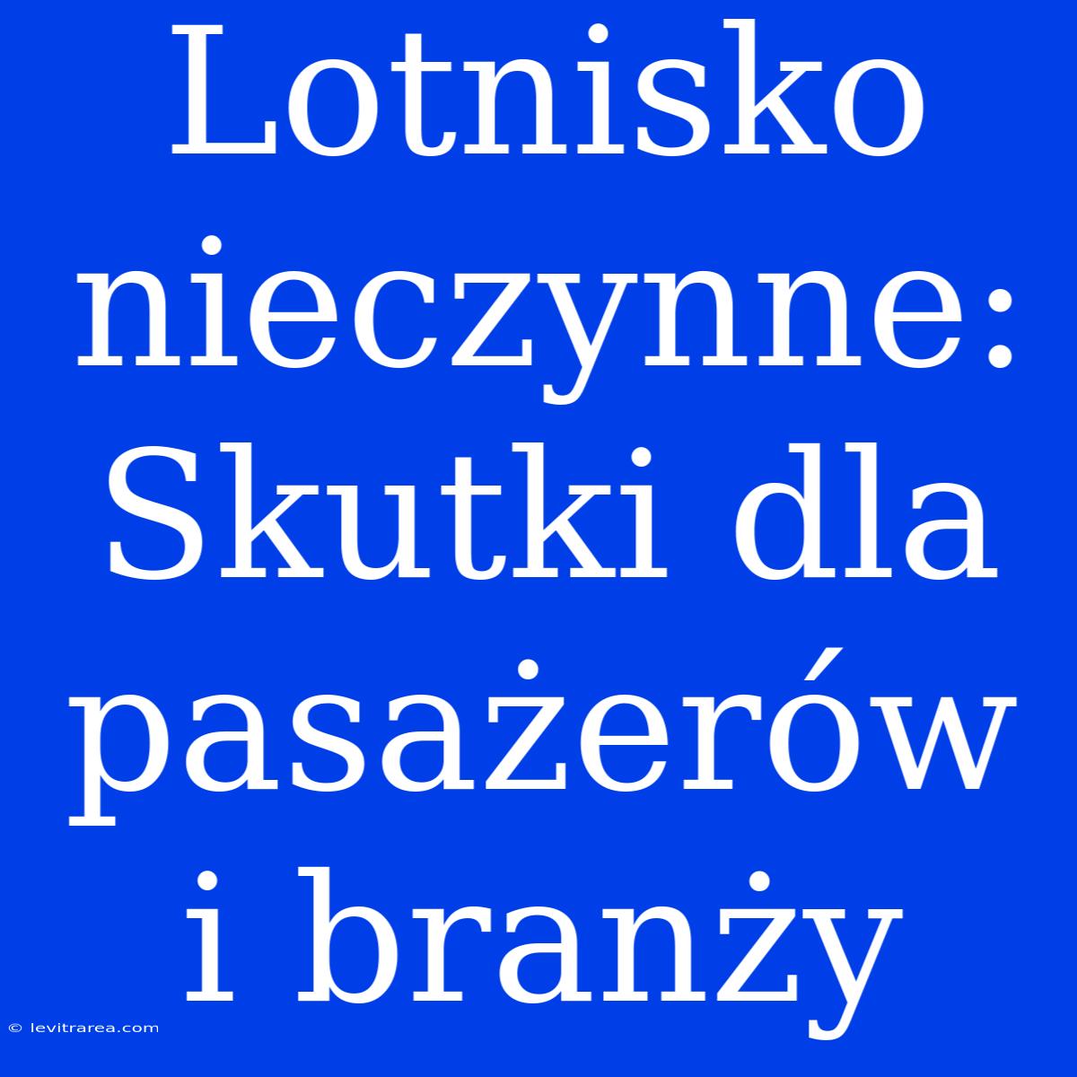 Lotnisko Nieczynne: Skutki Dla Pasażerów I Branży