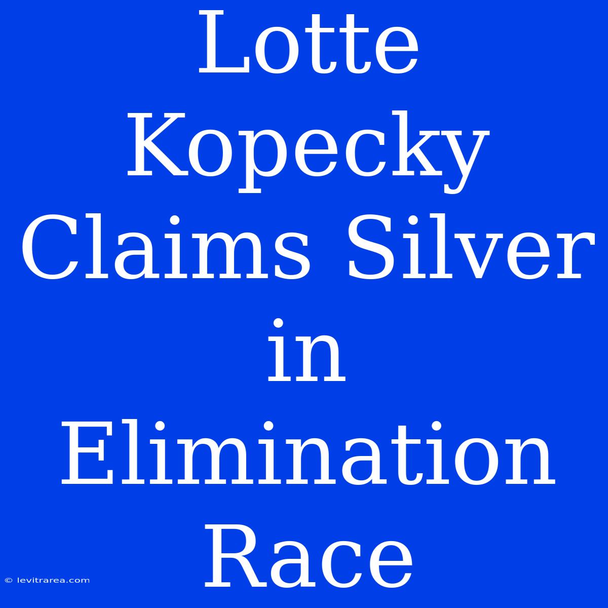 Lotte Kopecky Claims Silver In Elimination Race