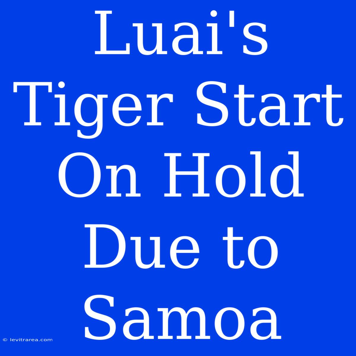 Luai's Tiger Start On Hold Due To Samoa