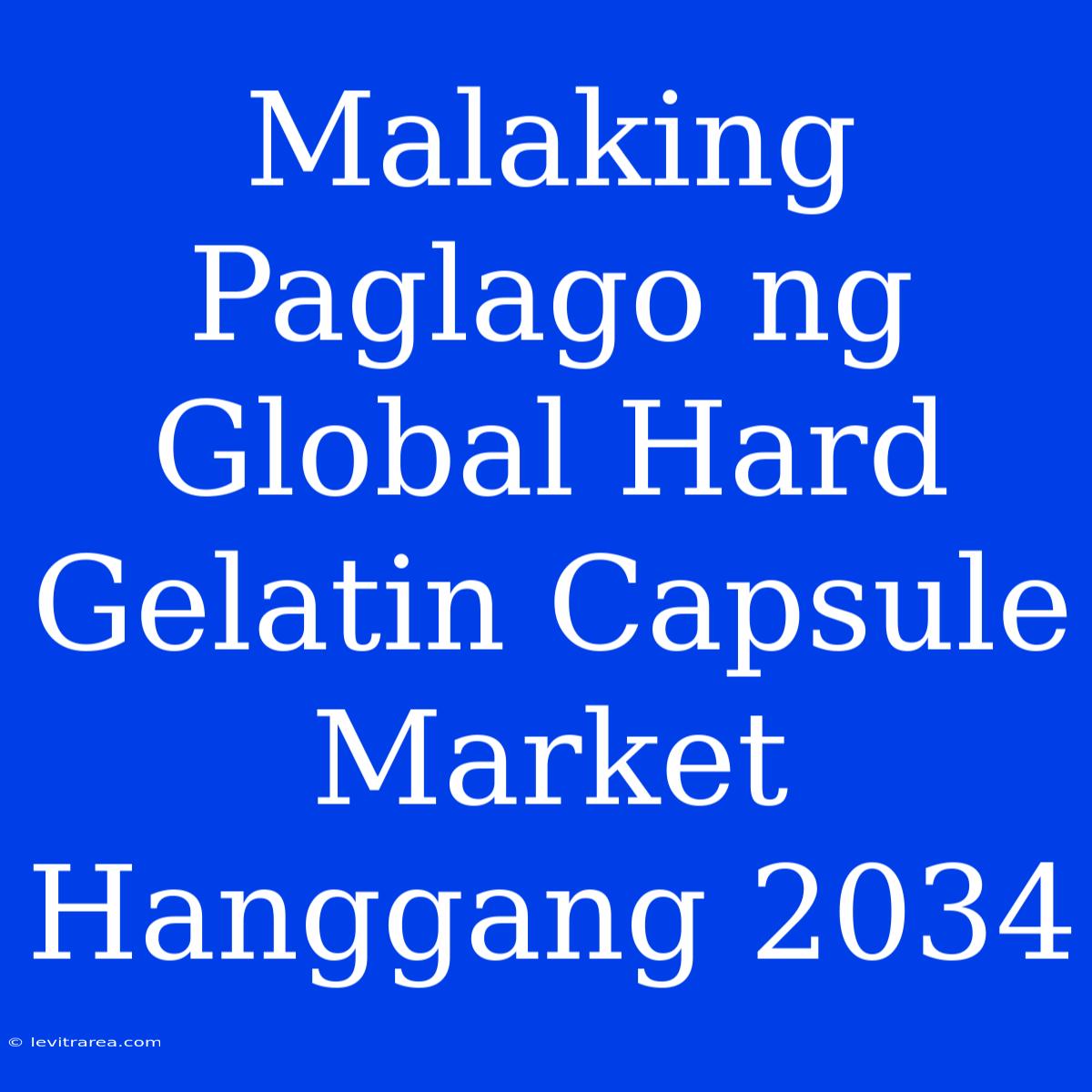 Malaking Paglago Ng Global Hard Gelatin Capsule Market Hanggang 2034