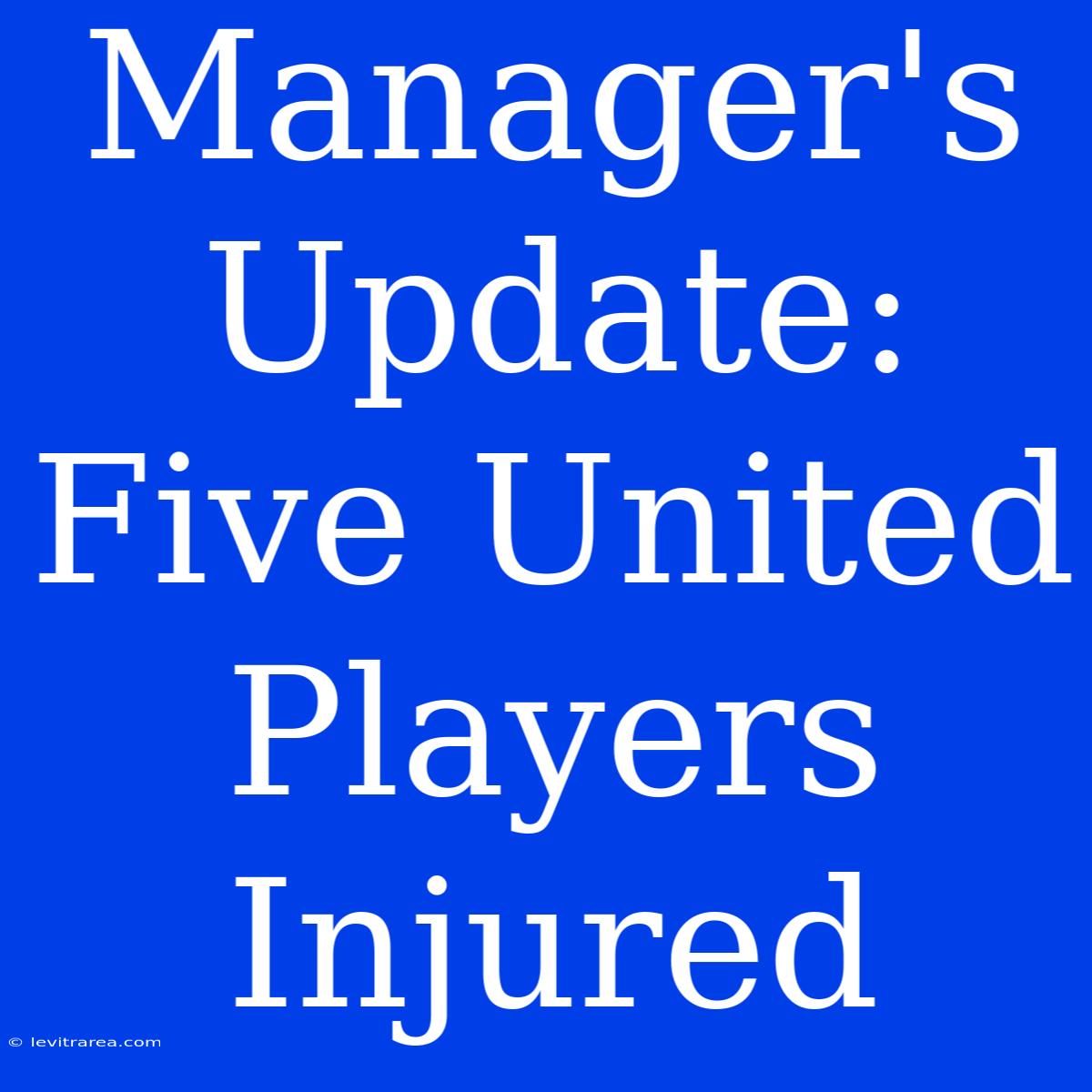 Manager's Update: Five United Players Injured