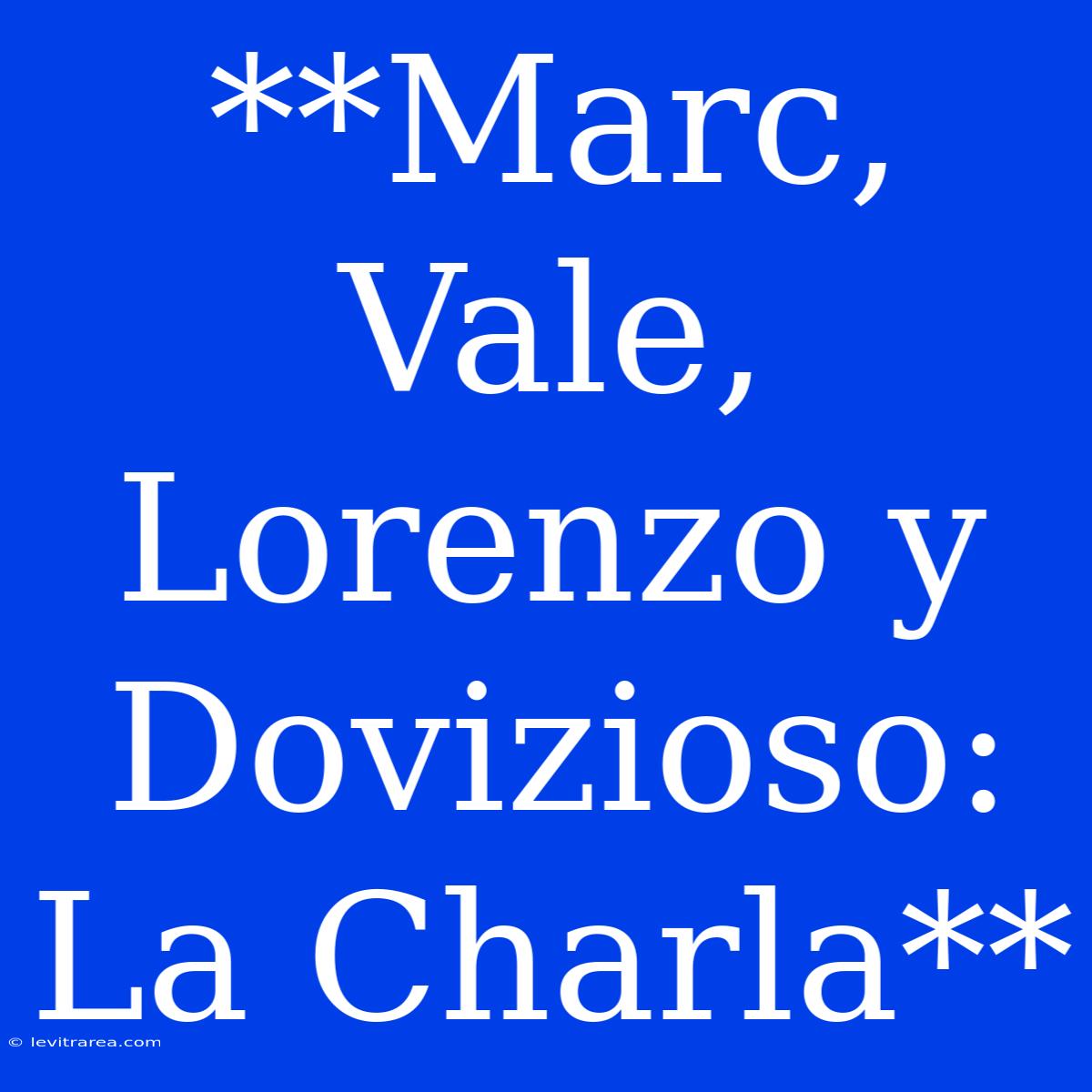 **Marc, Vale, Lorenzo Y Dovizioso: La Charla**