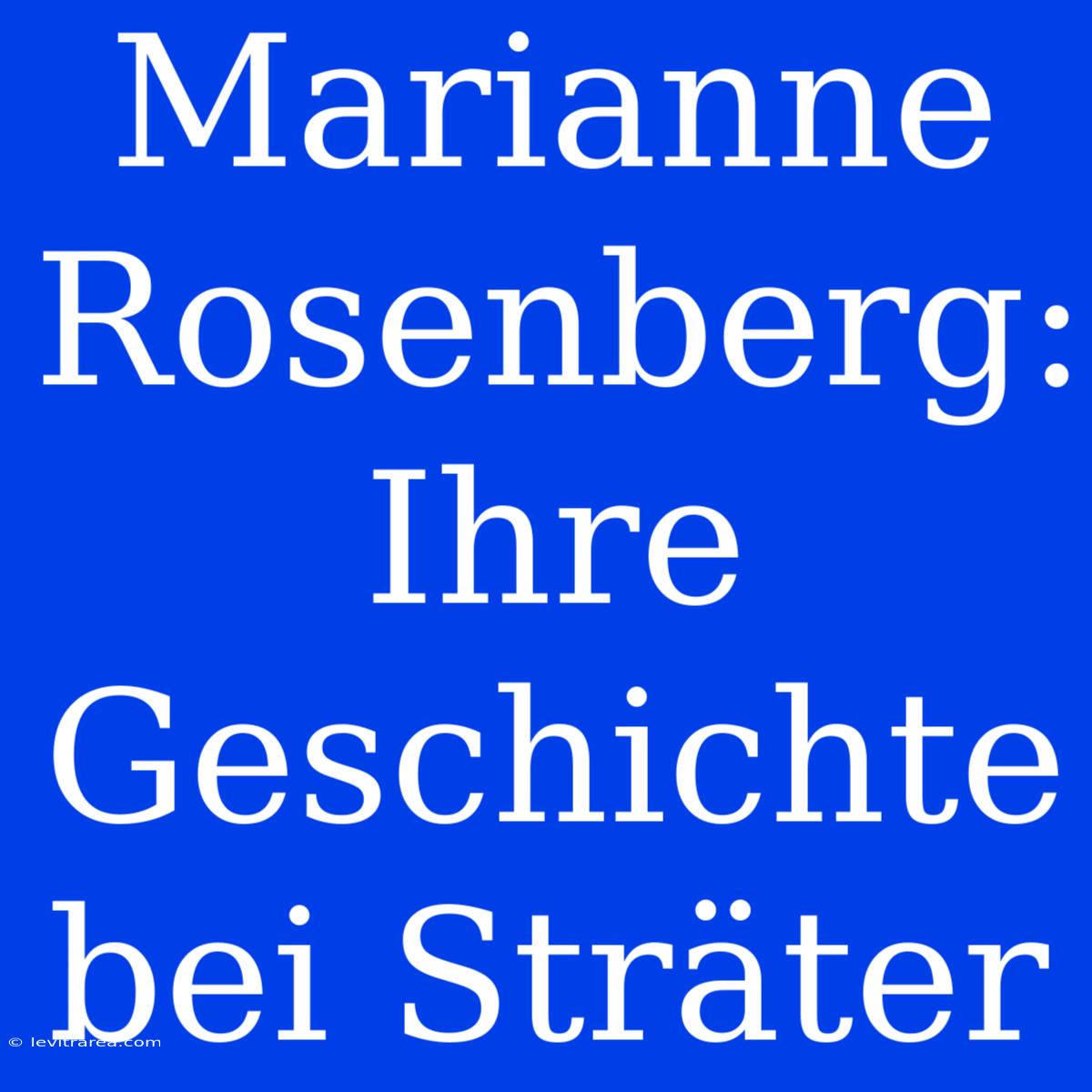 Marianne Rosenberg: Ihre Geschichte Bei Sträter