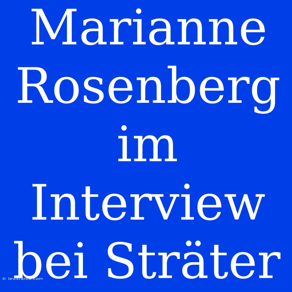 Marianne Rosenberg Im Interview Bei Sträter