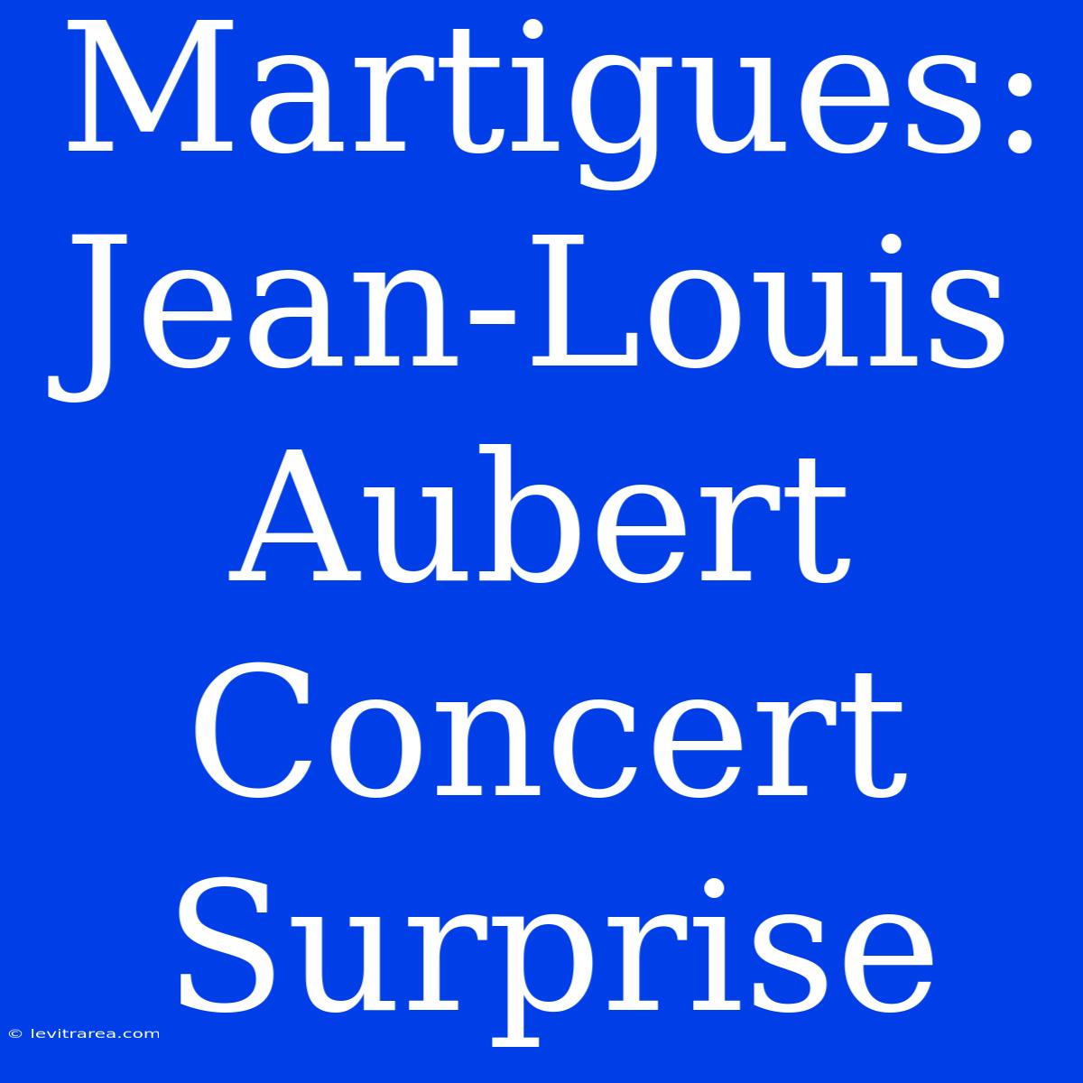 Martigues: Jean-Louis Aubert Concert Surprise