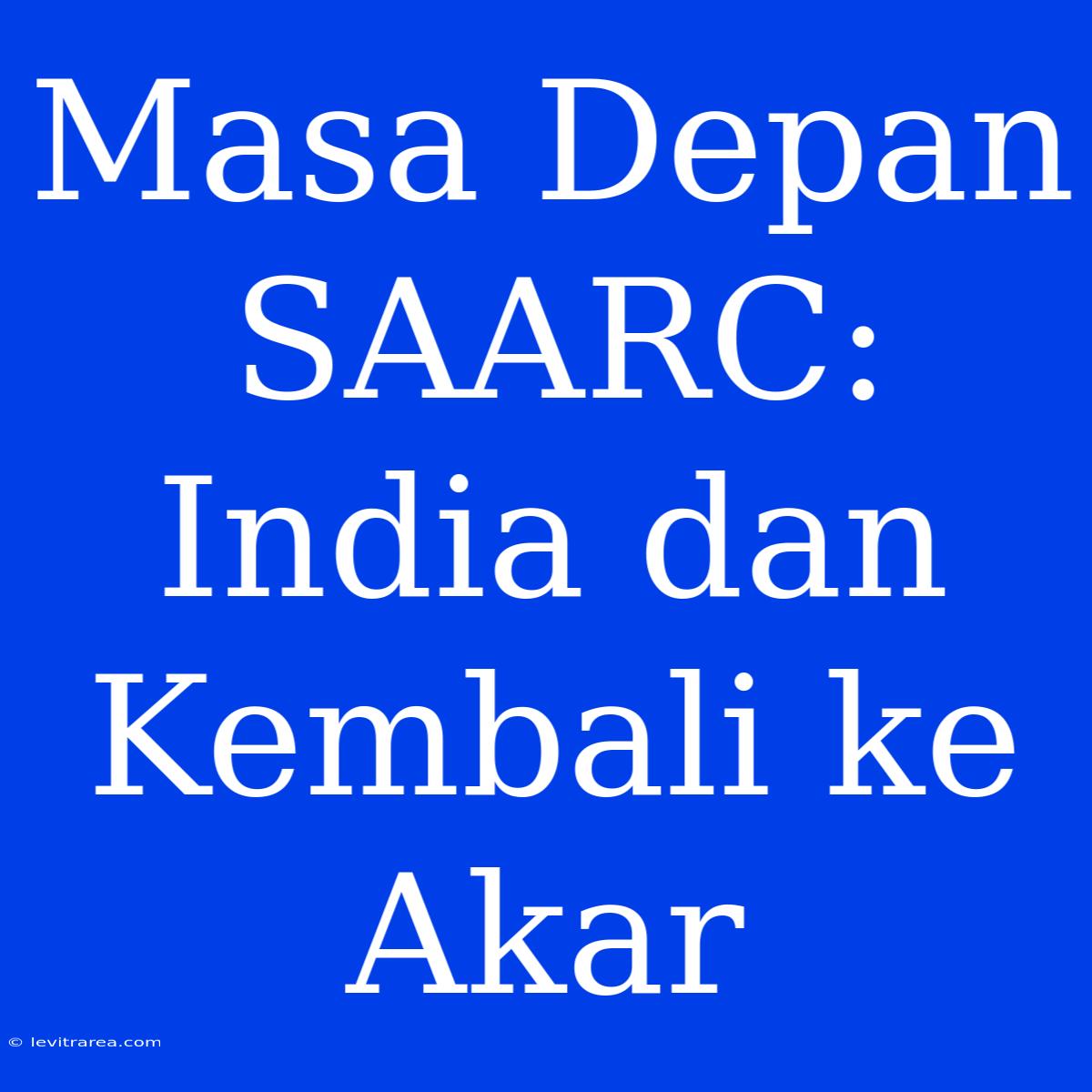 Masa Depan SAARC: India Dan Kembali Ke Akar