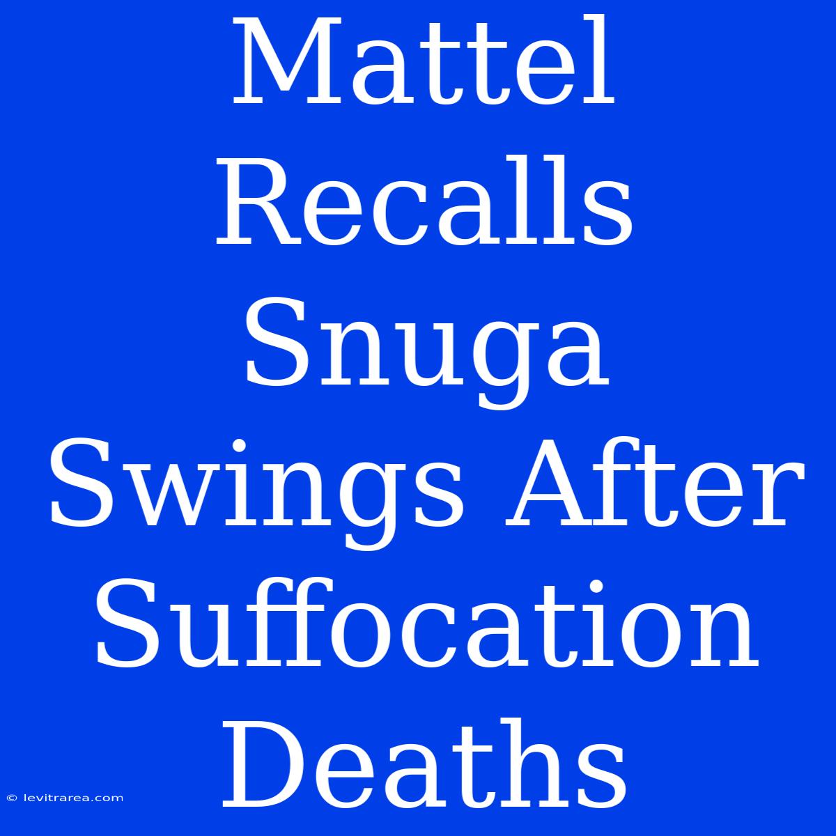 Mattel Recalls Snuga Swings After Suffocation Deaths