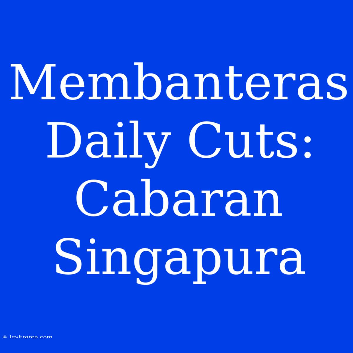 Membanteras Daily Cuts: Cabaran Singapura