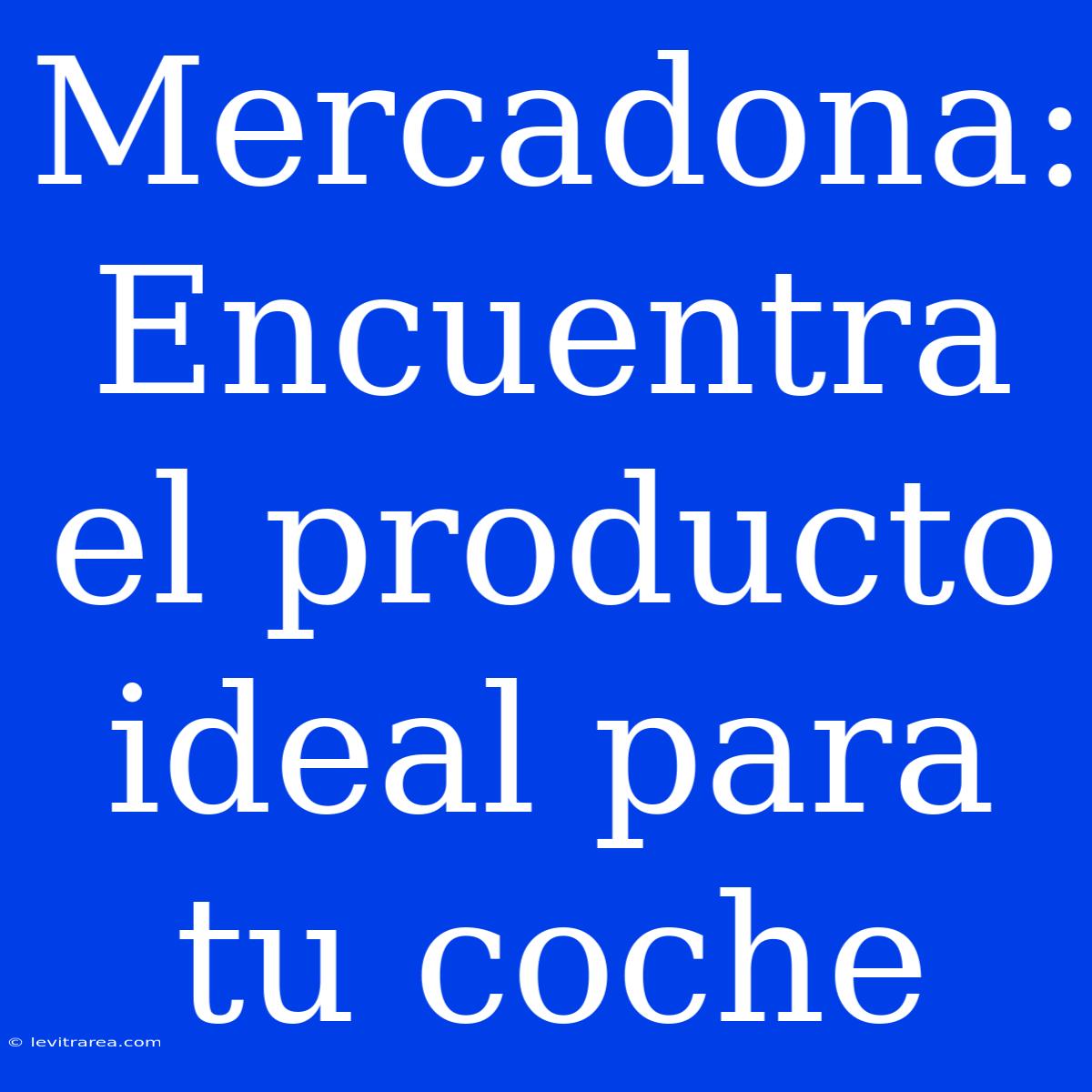 Mercadona: Encuentra El Producto Ideal Para Tu Coche