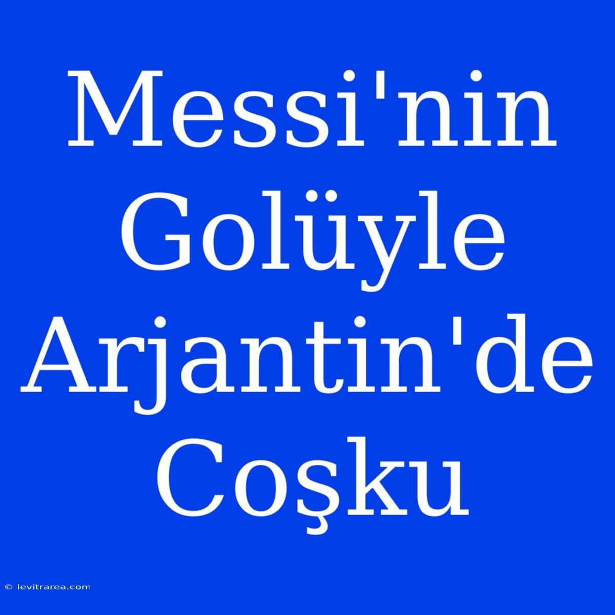 Messi'nin Golüyle Arjantin'de Coşku