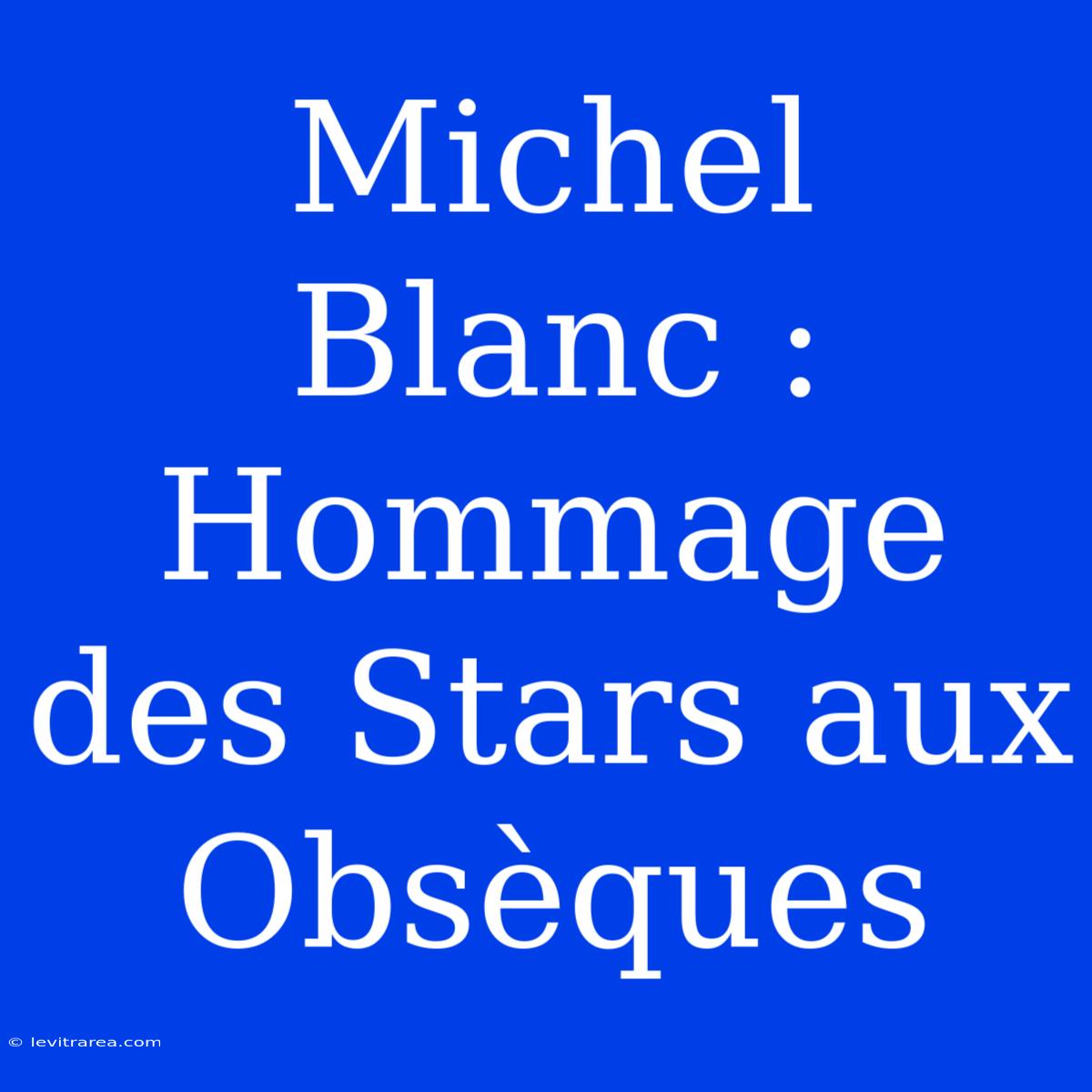 Michel Blanc : Hommage Des Stars Aux Obsèques