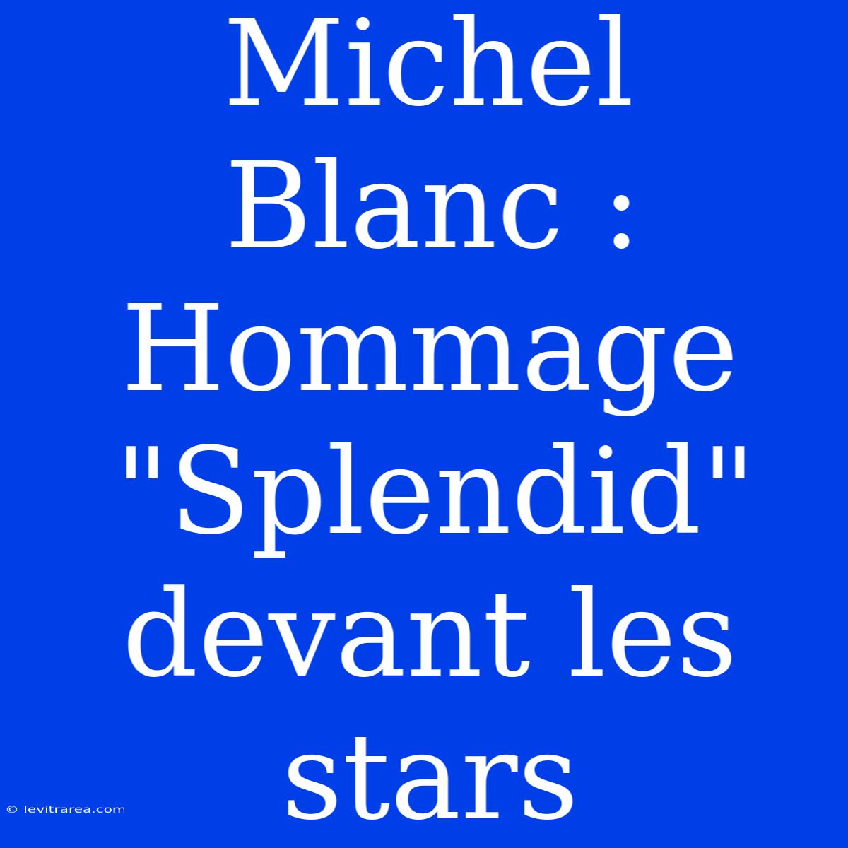 Michel Blanc : Hommage 