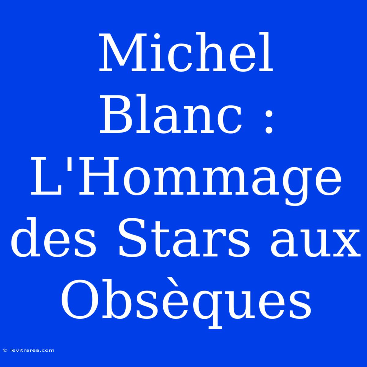 Michel Blanc :  L'Hommage Des Stars Aux Obsèques 