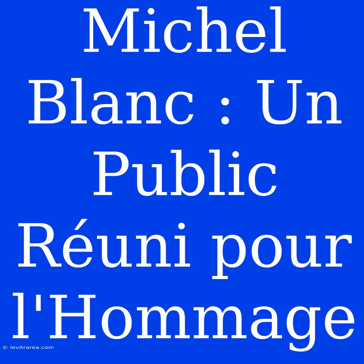 Michel Blanc : Un Public Réuni Pour L'Hommage