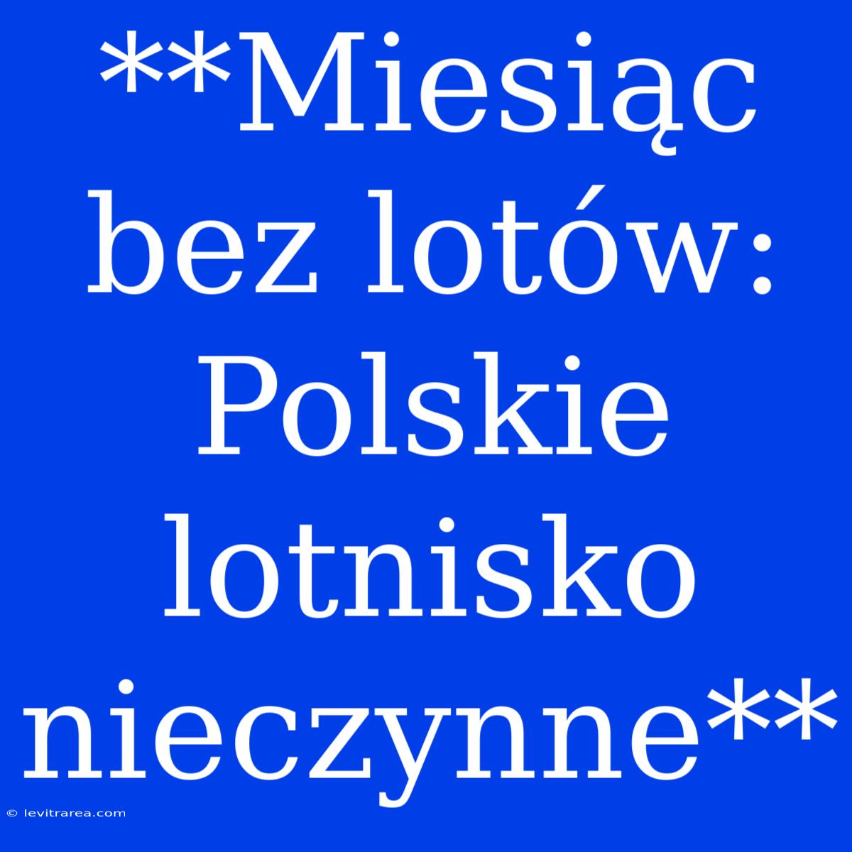 **Miesiąc Bez Lotów:  Polskie Lotnisko Nieczynne**