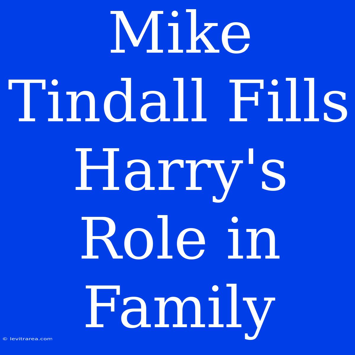 Mike Tindall Fills Harry's Role In Family 