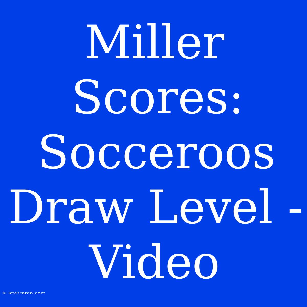 Miller Scores: Socceroos Draw Level - Video