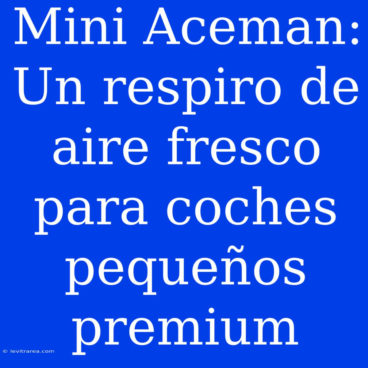 Mini Aceman: Un Respiro De Aire Fresco Para Coches Pequeños Premium