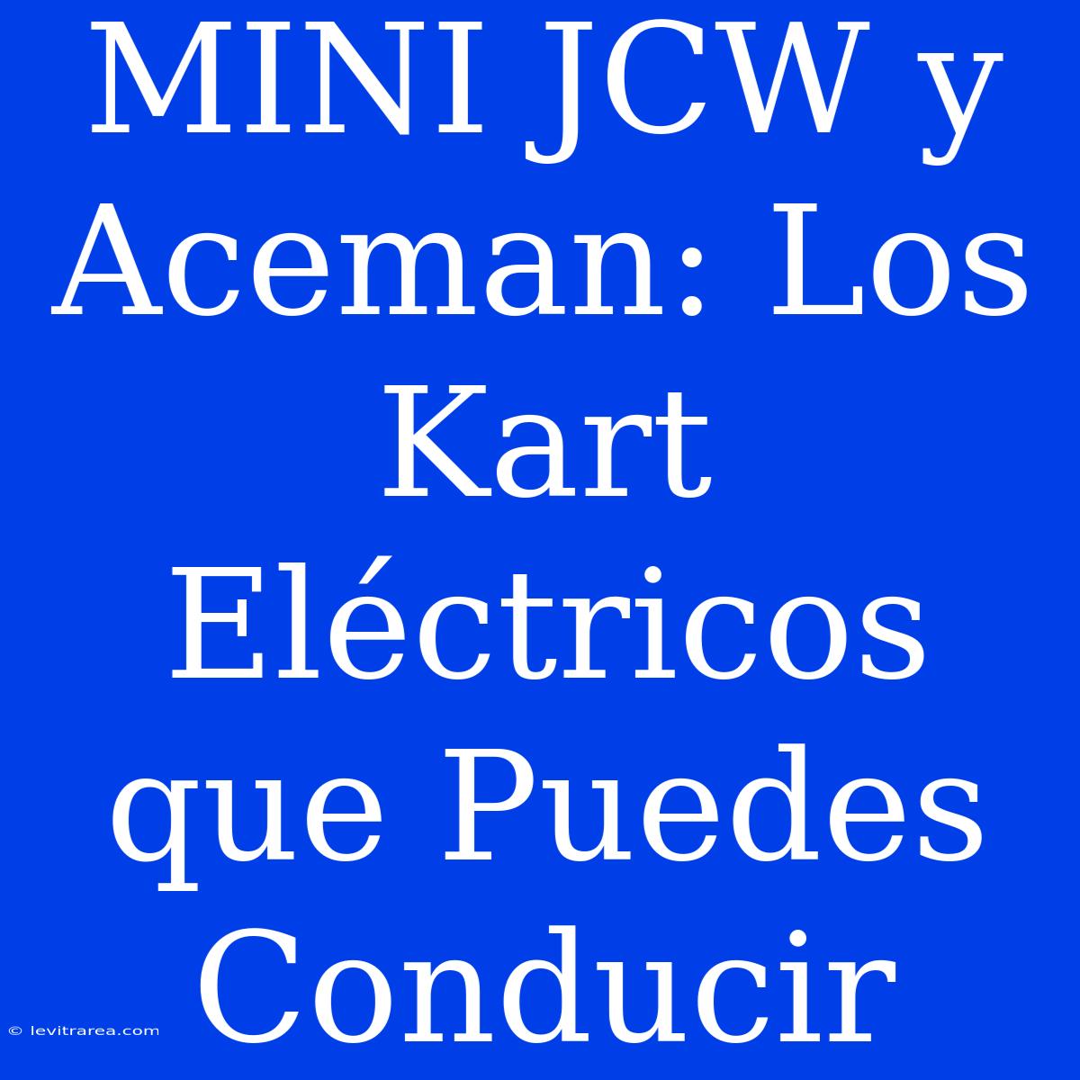 MINI JCW Y Aceman: Los Kart Eléctricos Que Puedes Conducir