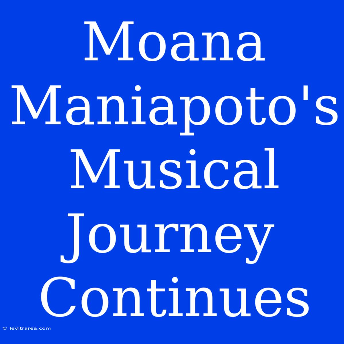 Moana Maniapoto's Musical Journey Continues