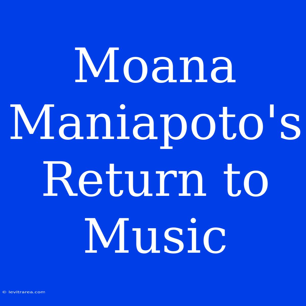 Moana Maniapoto's Return To Music