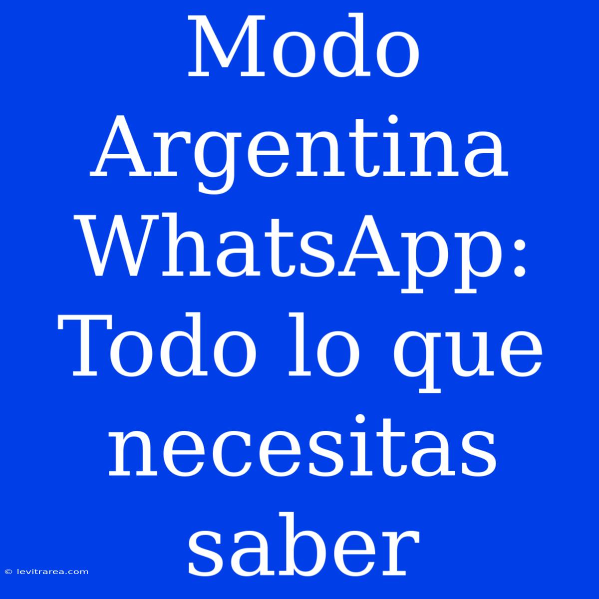 Modo Argentina WhatsApp: Todo Lo Que Necesitas Saber 