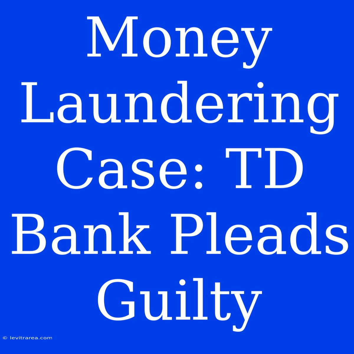 Money Laundering Case: TD Bank Pleads Guilty